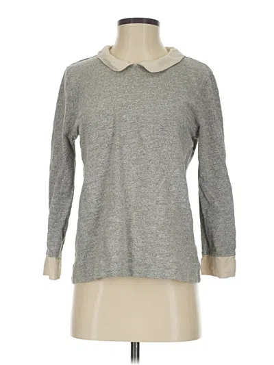 Pre-owned Jcrew Long Sleeve Top Gray Collared Neckline Tops