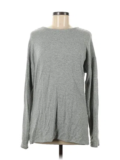 Pre-owned Jcrew Long Sleeve Top Gray Crew Neck Tops