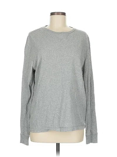 Pre-owned Jcrew Long Sleeve Top Gray Crew Neck Tops