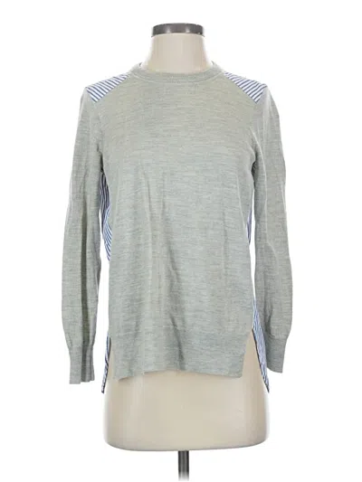 Pre-owned Jcrew Long Sleeve Top Gray Crew Neck Tops