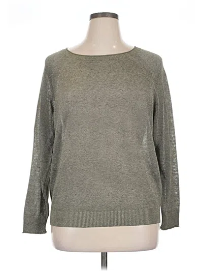Pre-owned Jcrew Long Sleeve Top Gray Crew Neck Tops