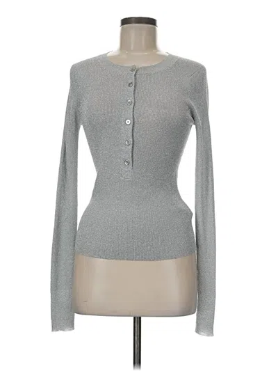 Pre-owned Jcrew Long Sleeve Top Gray Keyhole Neckline Tops