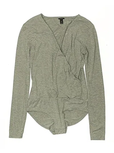 Pre-owned Jcrew Long Sleeve Top Gray Plunge Neckline Tops