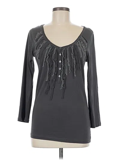 Pre-owned Jcrew Long Sleeve Top Gray Sweetheart Neckline Tops