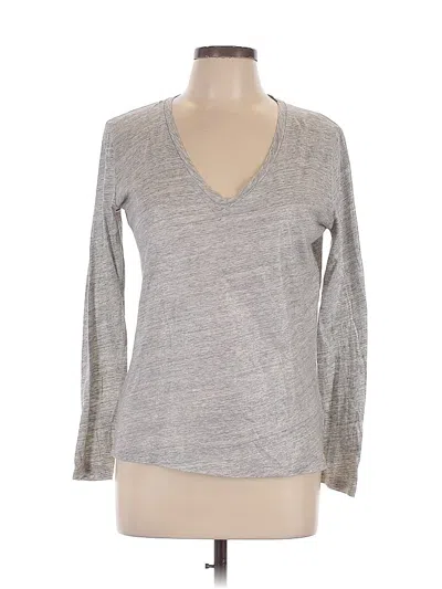 Pre-owned Jcrew Long Sleeve Top Gray V Neck Tops