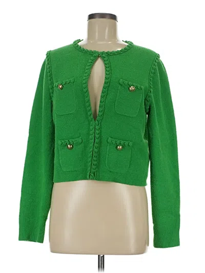 Pre-owned Jcrew Long Sleeve Top Green Square Neckline Tops