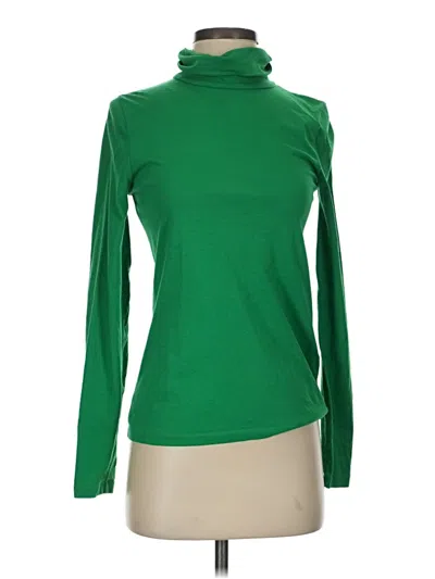 Pre-owned Jcrew Long Sleeve Top Green Turtleneck Tops