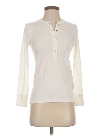 Pre-owned Jcrew Long Sleeve Top Ivory Mock Neckline Tops In White