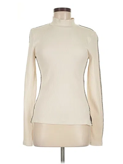 Pre-owned Jcrew Long Sleeve Top Ivory Turtleneck Tops In White