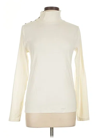 Pre-owned Jcrew Long Sleeve Top Ivory Turtleneck Tops In White