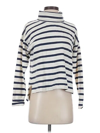 Pre-owned Jcrew Long Sleeve Top Ivory Turtleneck Tops In White