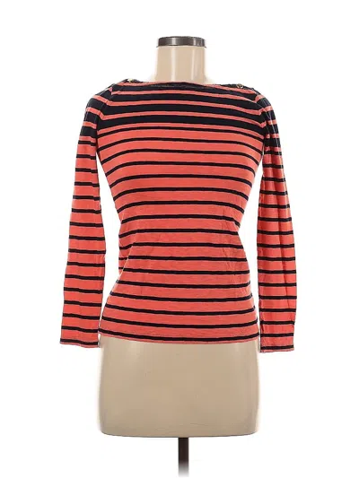 Pre-owned Jcrew Long Sleeve Top Orange Boatneck Tops