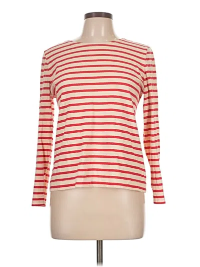Pre-owned Jcrew Long Sleeve Top Orange Boatneck Tops