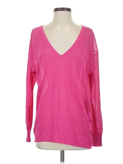 Jcrew Long Sleeve Top Pink V Neck Tops