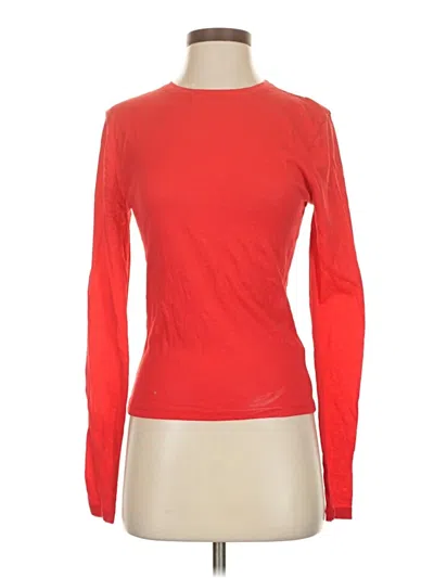 Pre-owned Jcrew Long Sleeve Top Red Crew Neck Tops