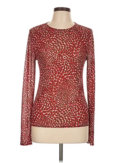 Pre-owned Jcrew Long Sleeve Top Red Mock Neckline Tops