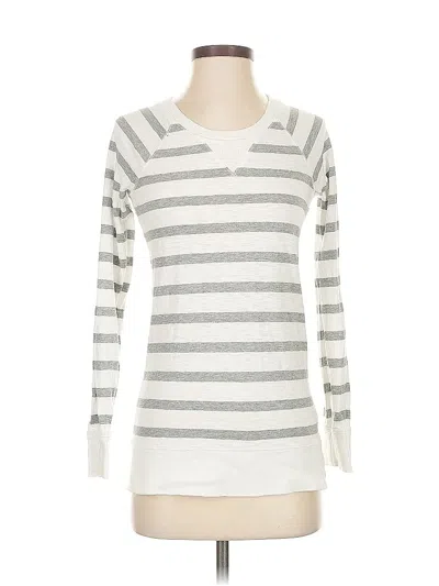 Pre-owned Jcrew Long Sleeve Top Silver Crew Neck Tops