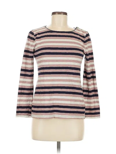 Pre-owned Jcrew Long Sleeve Top Tan Boatneck Tops In Brown