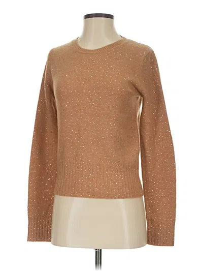 Pre-owned Jcrew Long Sleeve Top Tan Crew Neck Tops In Brown