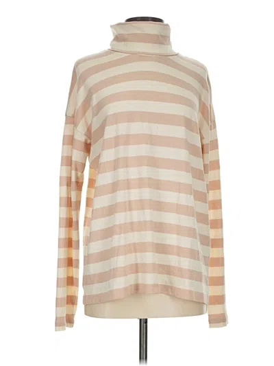 Pre-owned Jcrew Long Sleeve Top Tan Turtleneck Tops In Brown