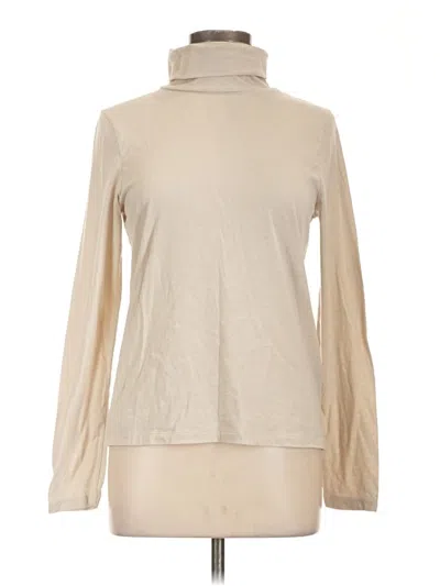 Pre-owned Jcrew Long Sleeve Top Tan Turtleneck Tops In Brown