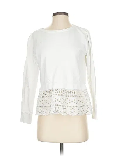 Pre-owned Jcrew Long Sleeve Top White Boatneck Tops