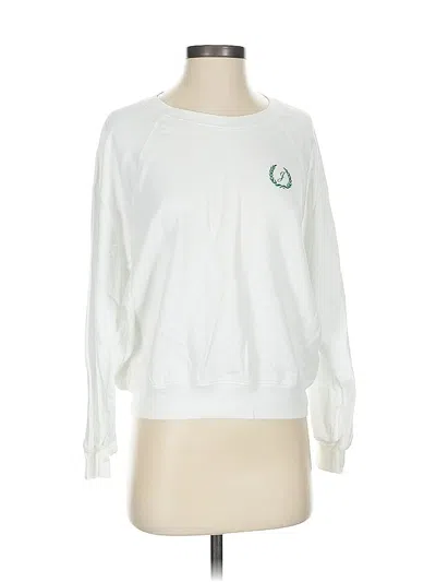 Pre-owned Jcrew Long Sleeve Top White Crew Neck Tops