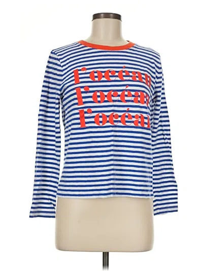 Pre-owned Jcrew Long Sleeve T-shirt In Blue