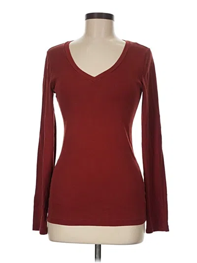 Pre-owned Jcrew Long Sleeve T-shirt In Burgundy
