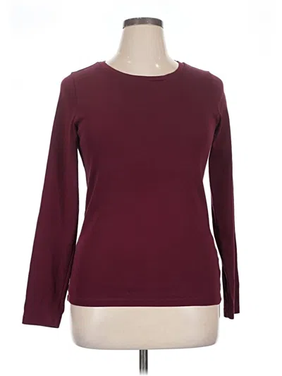 Pre-owned Jcrew Long Sleeve T-shirt In Burgundy