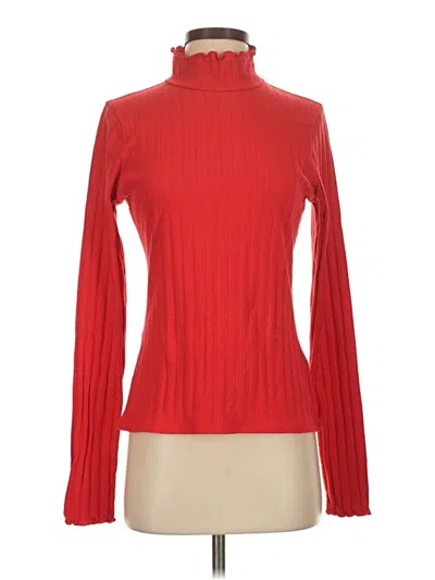 Pre-owned Jcrew Long Sleeve Turtleneck In Red