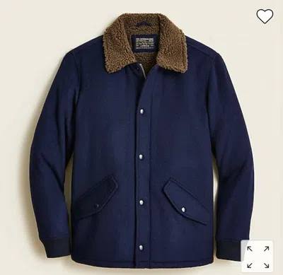 Pre-owned Jcrew J.crew Men's Sherpa- Lined Jacket In Blue