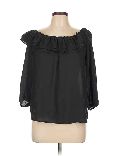 Pre-owned J.crew Mercantile 3/4 Sleeve Blouse In Black