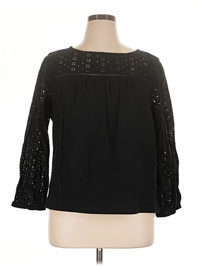 Pre-owned J.crew Mercantile 3/4 Sleeve Blouse In Black