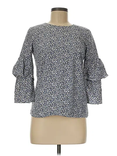 Pre-owned J.crew Mercantile 3/4 Sleeve Blouse In Blue