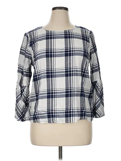 Pre-owned J.crew Mercantile 3/4 Sleeve Blouse In Blue