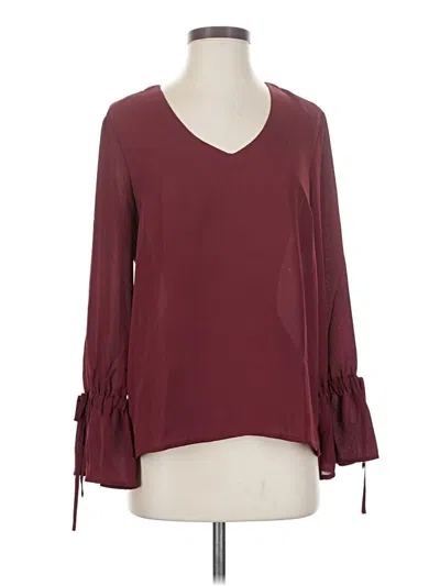 Pre-owned J.crew Mercantile 3/4 Sleeve Blouse In Burgundy