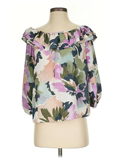 Pre-owned J.crew Mercantile 3/4 Sleeve Blouse In Green