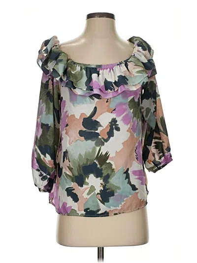 Pre-owned J.crew Mercantile 3/4 Sleeve Blouse In Purple