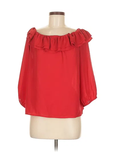 Pre-owned J.crew Mercantile 3/4 Sleeve Blouse In Red