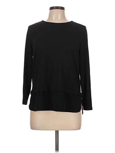 Pre-owned J.crew Mercantile 3/4 Sleeve Top Black Crew Neck Tops