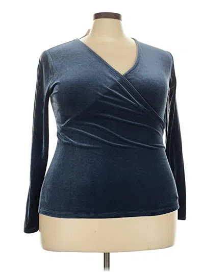 Pre-owned J.crew Mercantile 3/4 Sleeve Top Blue V-neck Tops