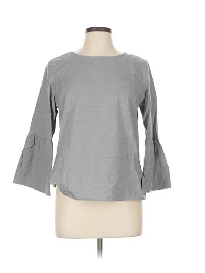 Pre-owned J.crew Mercantile 3/4 Sleeve Top Gray Boatneck Tops