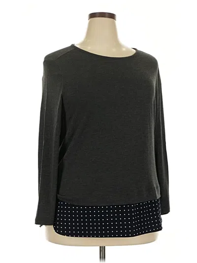 Pre-owned J.crew Mercantile 3/4 Sleeve Top Gray Boatneck Tops