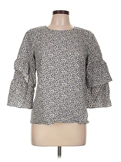 Pre-owned J.crew Mercantile 3/4 Sleeve Top Gray Crew Neck Tops