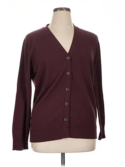 Pre-owned J.crew Mercantile Cardigan Sweater In Burgundy