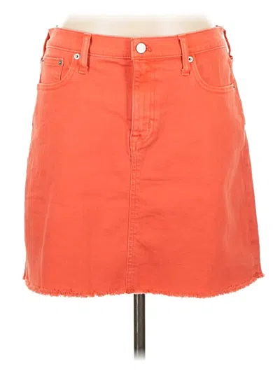 Pre-owned J.crew Mercantile Denim Skirt In Orange