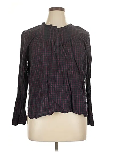 Pre-owned J.crew Mercantile Long Sleeve Blouse In Black