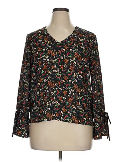 Pre-owned J.crew Mercantile Long Sleeve Blouse In Black