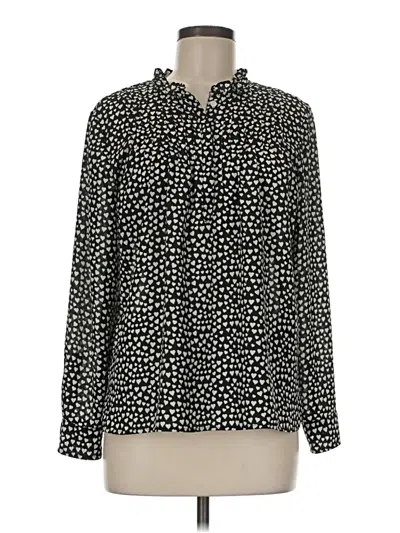 Pre-owned J.crew Mercantile Long Sleeve Blouse In Black